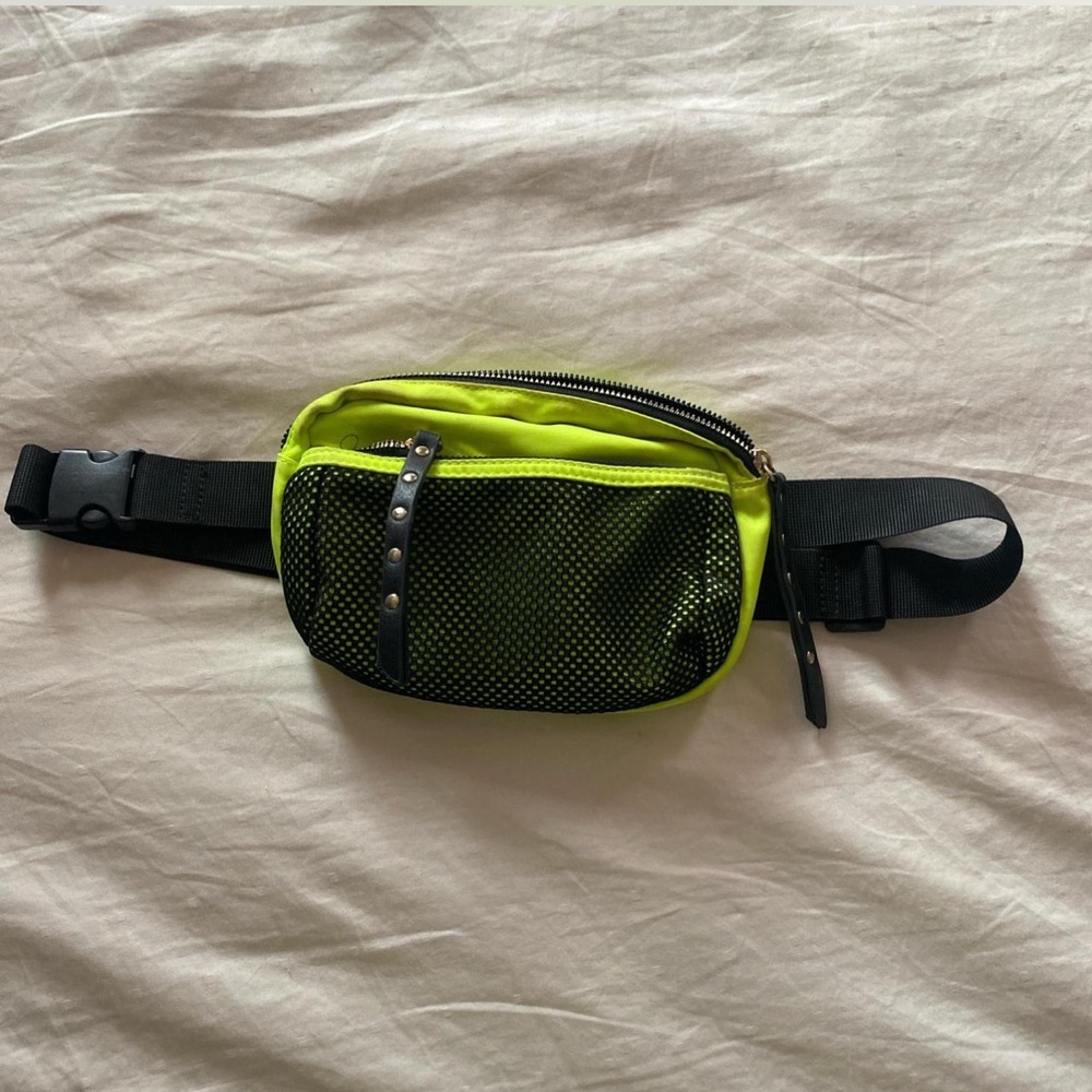 Vibrant Lime and Black Belt Bag